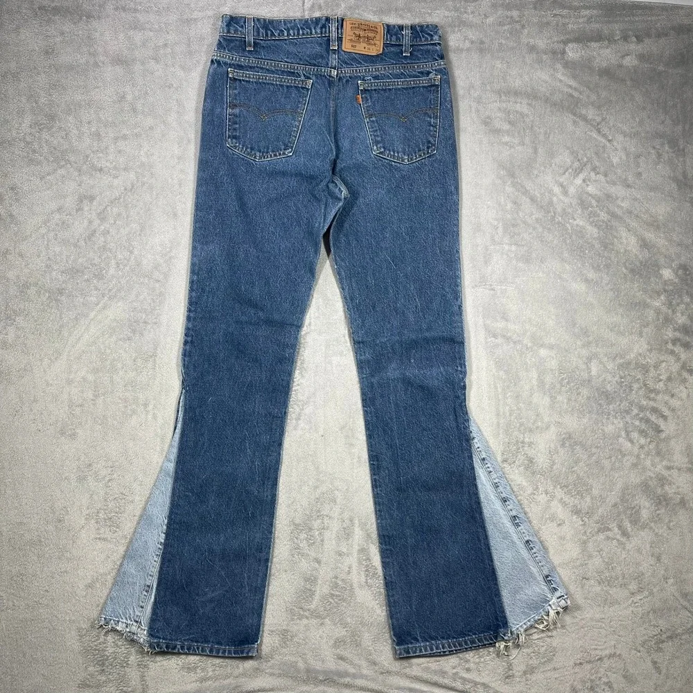 Vtg 90's Levis 517 Jeans 36x38(34x37) USA Orange Tab Bell Bottom Flare Upcycled